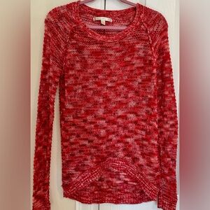 Lauren Conrad LC red marbled long sleeve pullover‎ sweater size xsmall